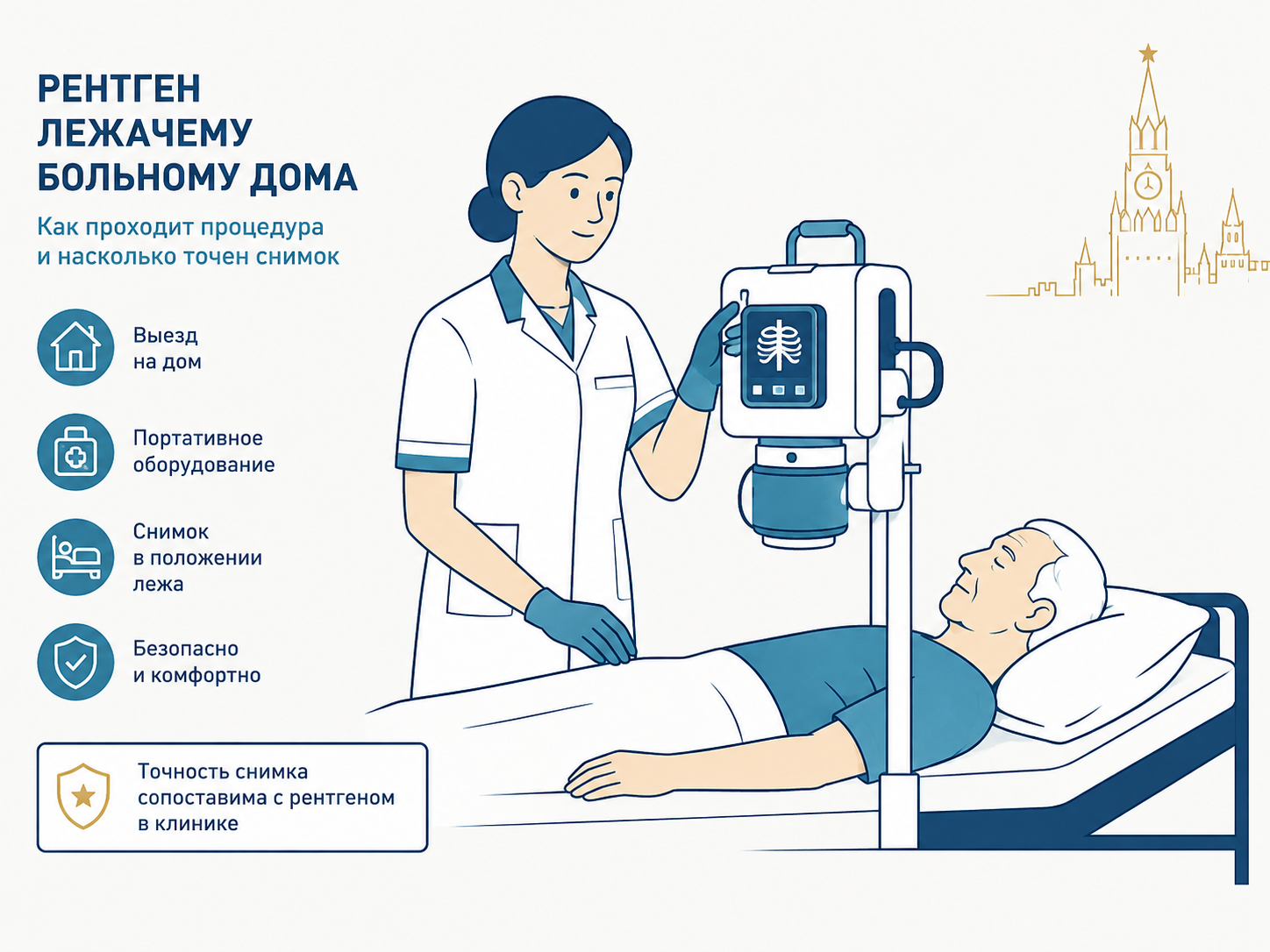 Рентген лежачему больному дома: как это работает